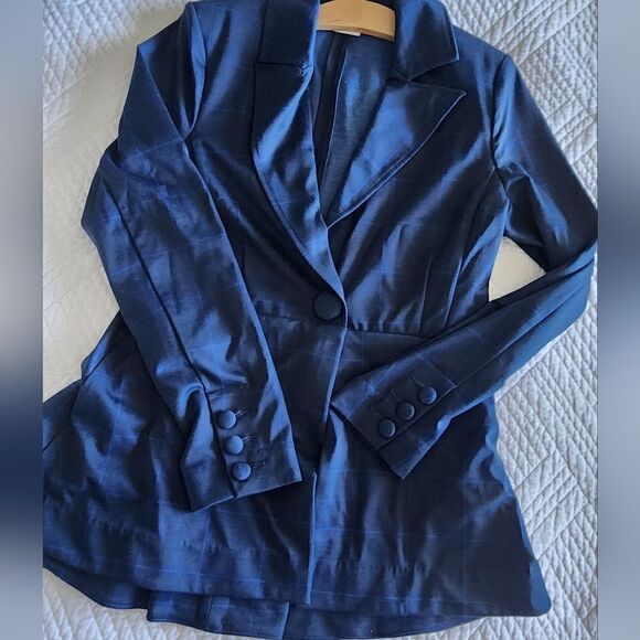 Cabi plaid one button front windowpane blazer - Picture 14 of 16